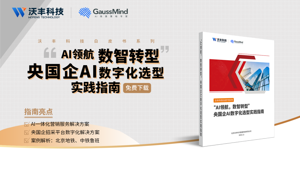 沃丰科技-“AI领航,数智转型”央国企AI数字化选型实践指南